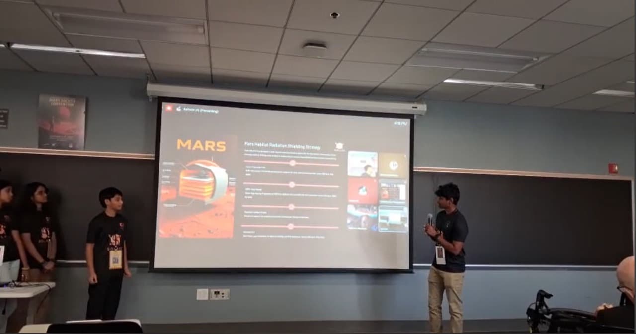 Team SOLACE presenting Mars mission design